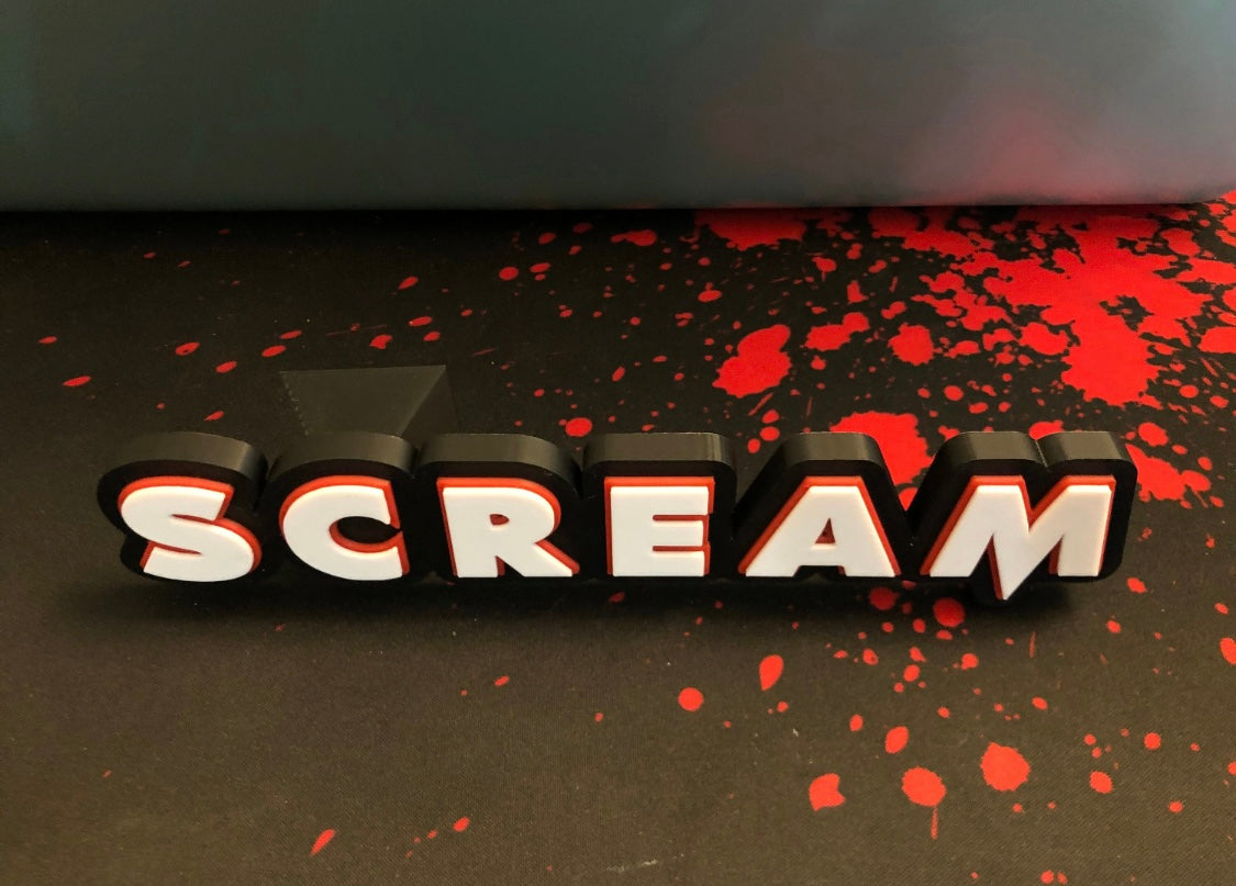 Scream logo/shelf display