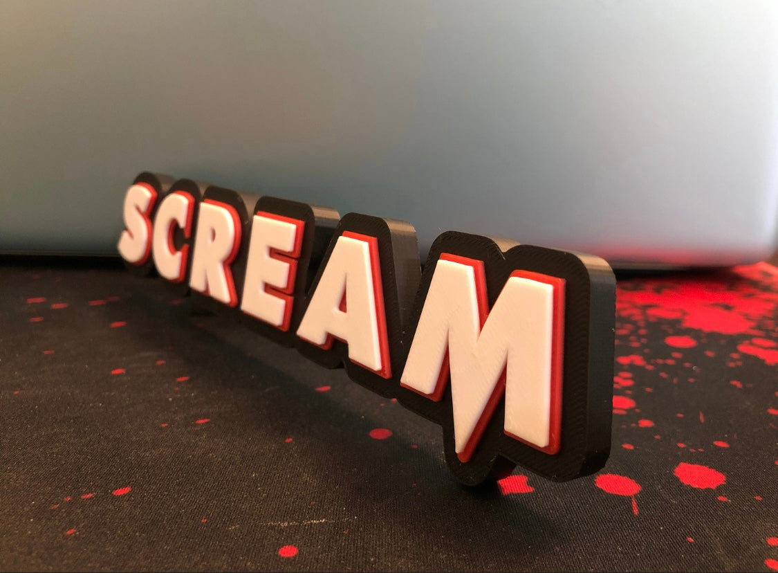 Scream logo/shelf display