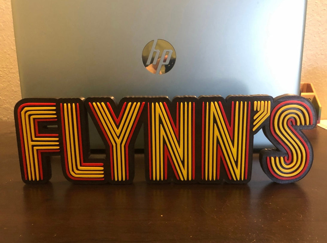 Flynn's logo/shelf display