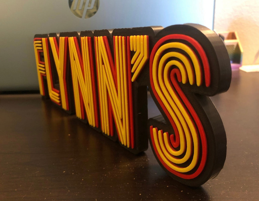 Flynn's logo/shelf display