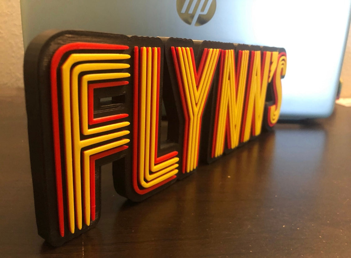 Flynn's logo/shelf display