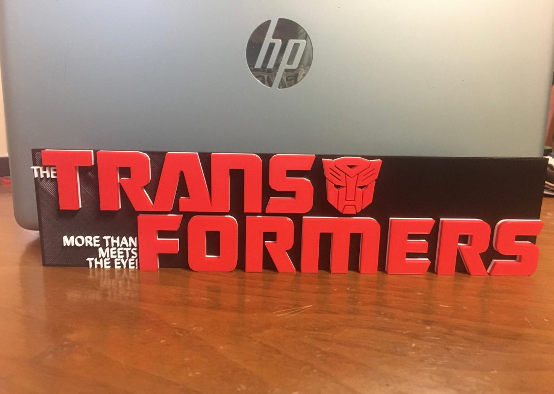 Transformers logo/shelf display