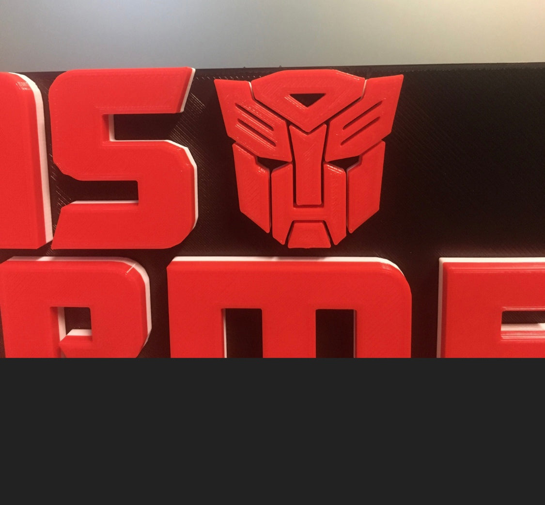 Transformers logo/shelf display