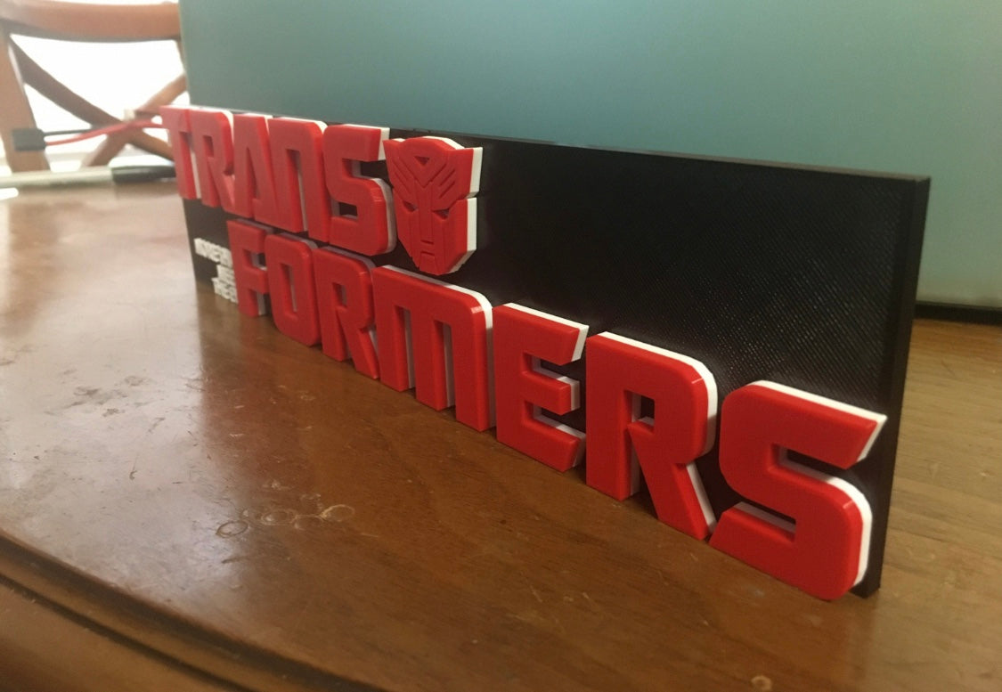 Transformers logo/shelf display