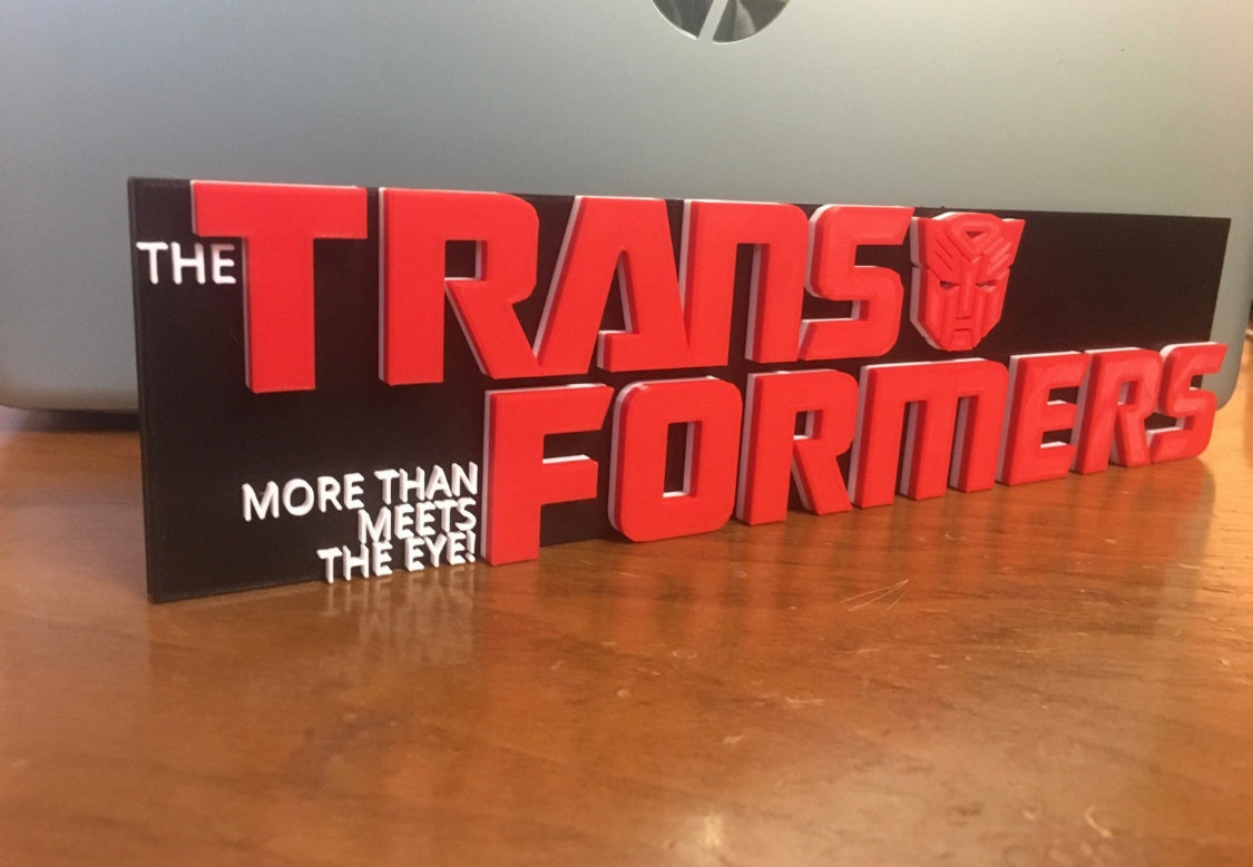 Transformers logo/shelf display