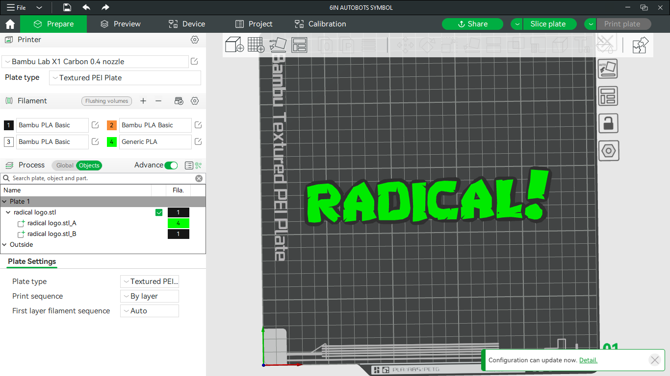 Radical! logo/shelf display