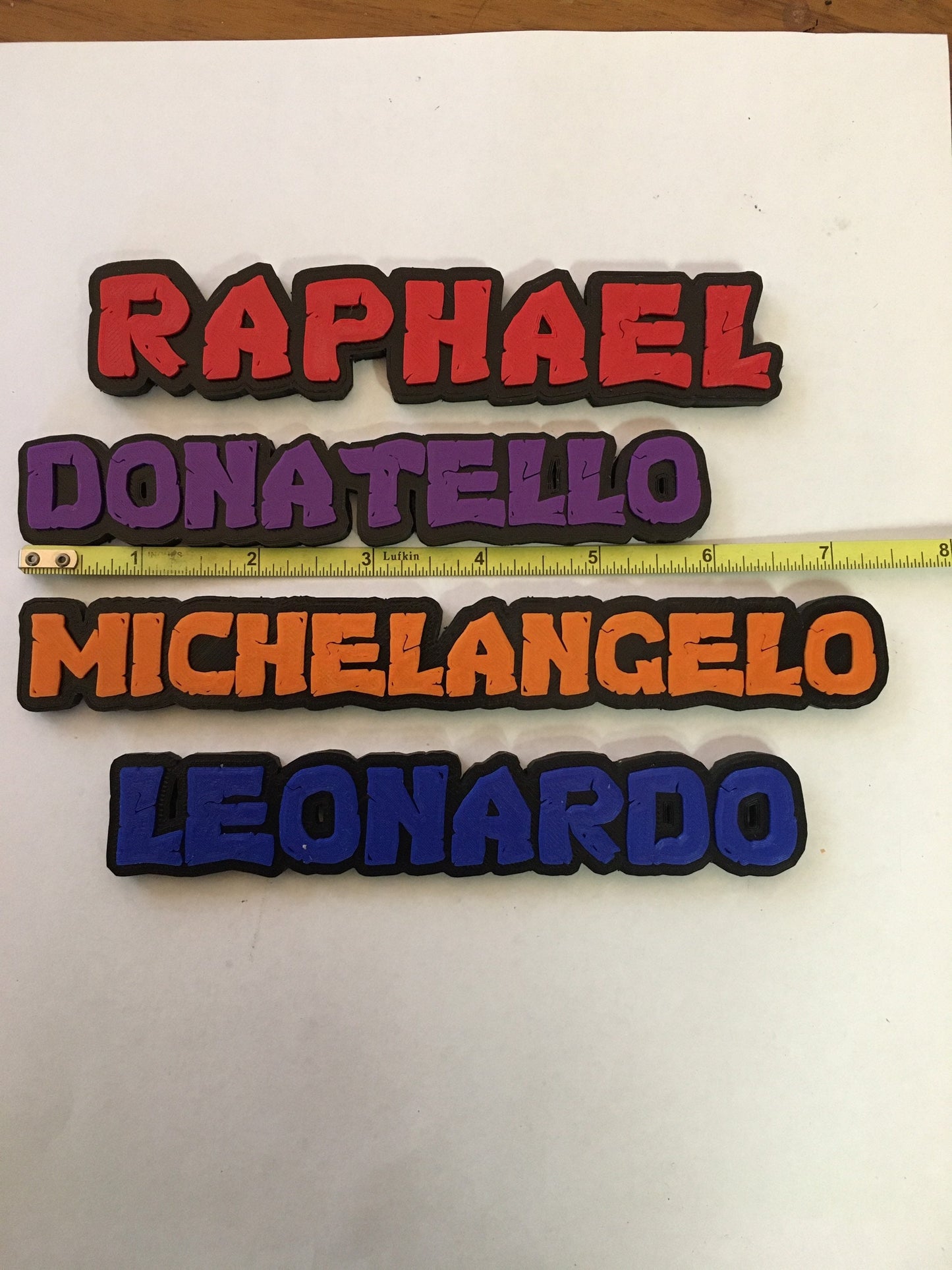 TMNT Leonardo, Donatello, Raphael & Michaelangelo logos