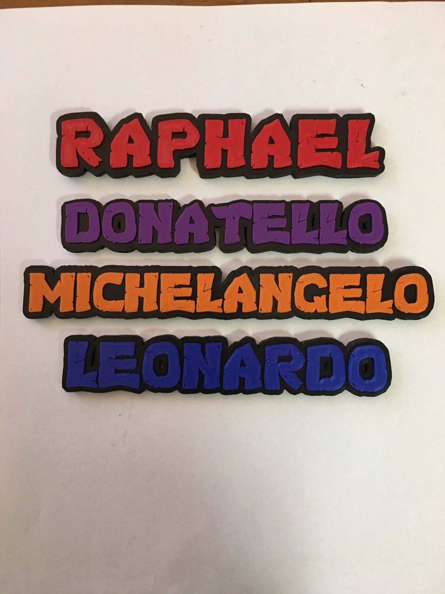 TMNT Leonardo, Donatello, Raphael & Michaelangelo logos