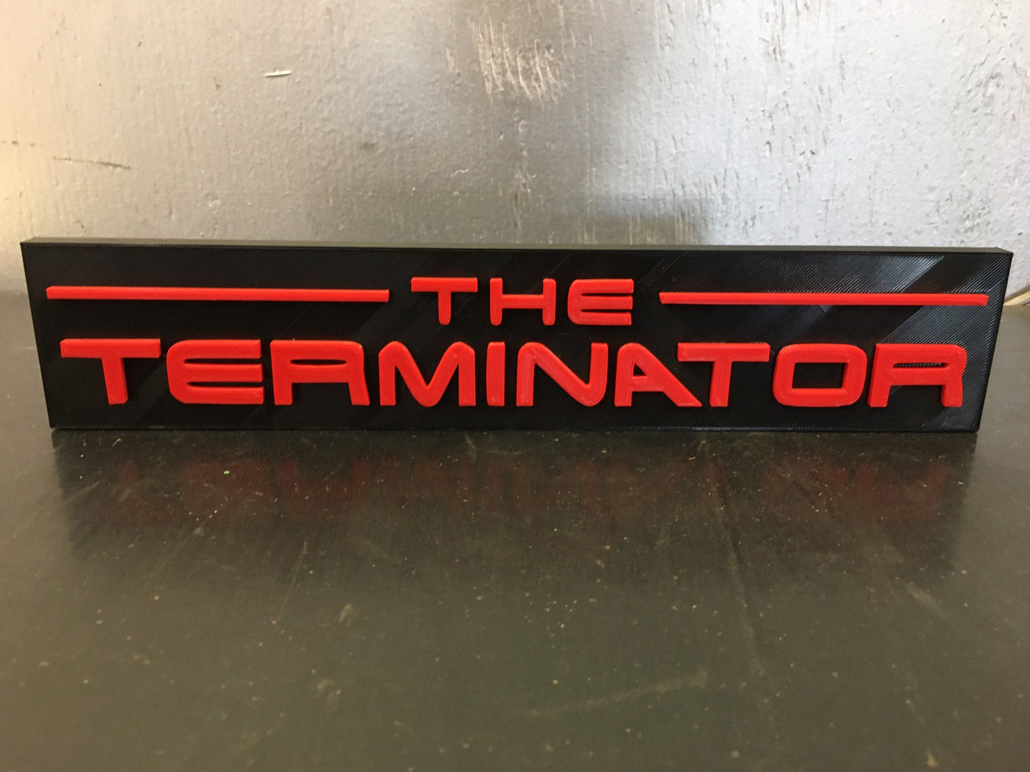 The Terminator logo/shelf display