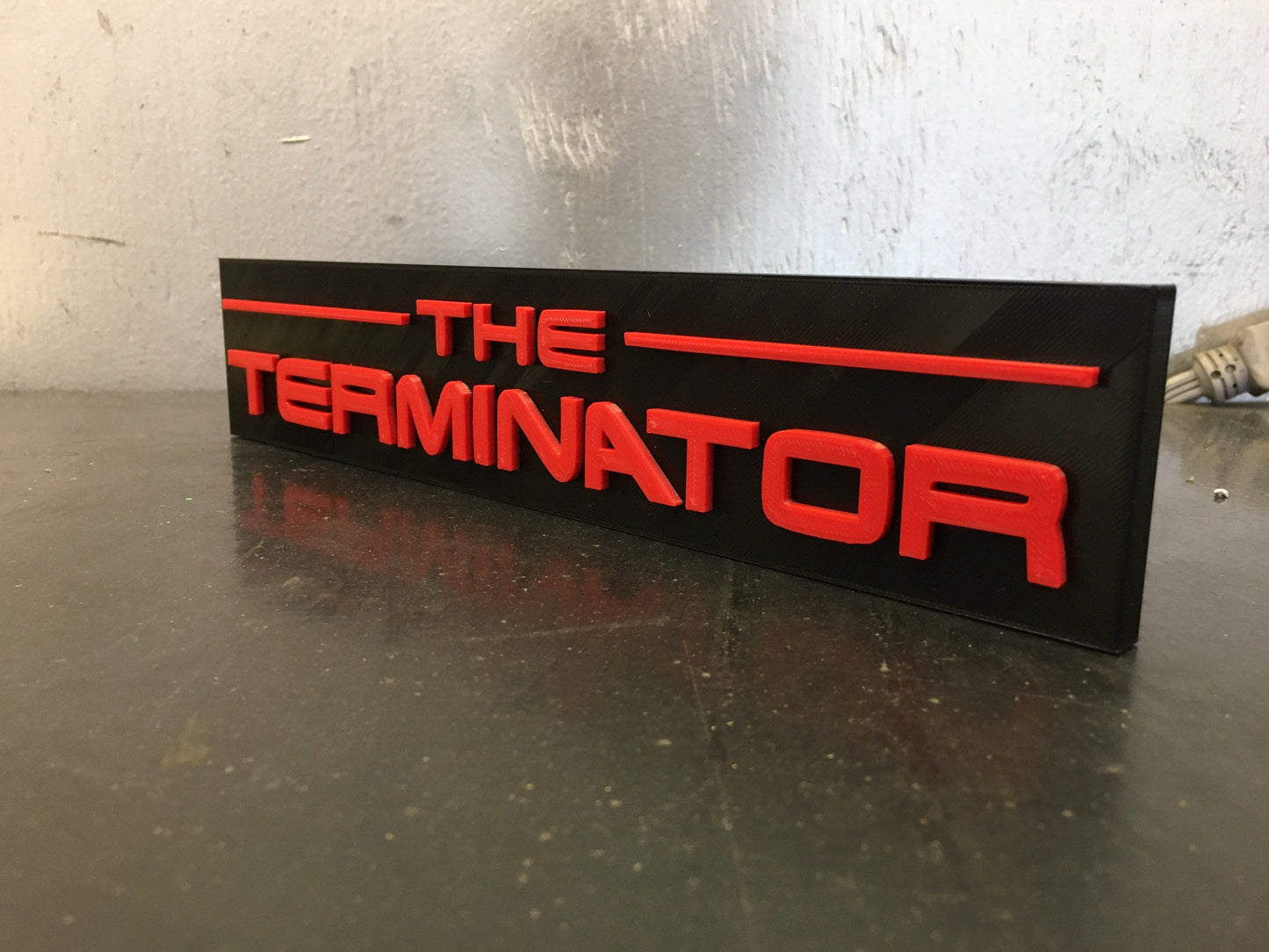 The Terminator logo/shelf display