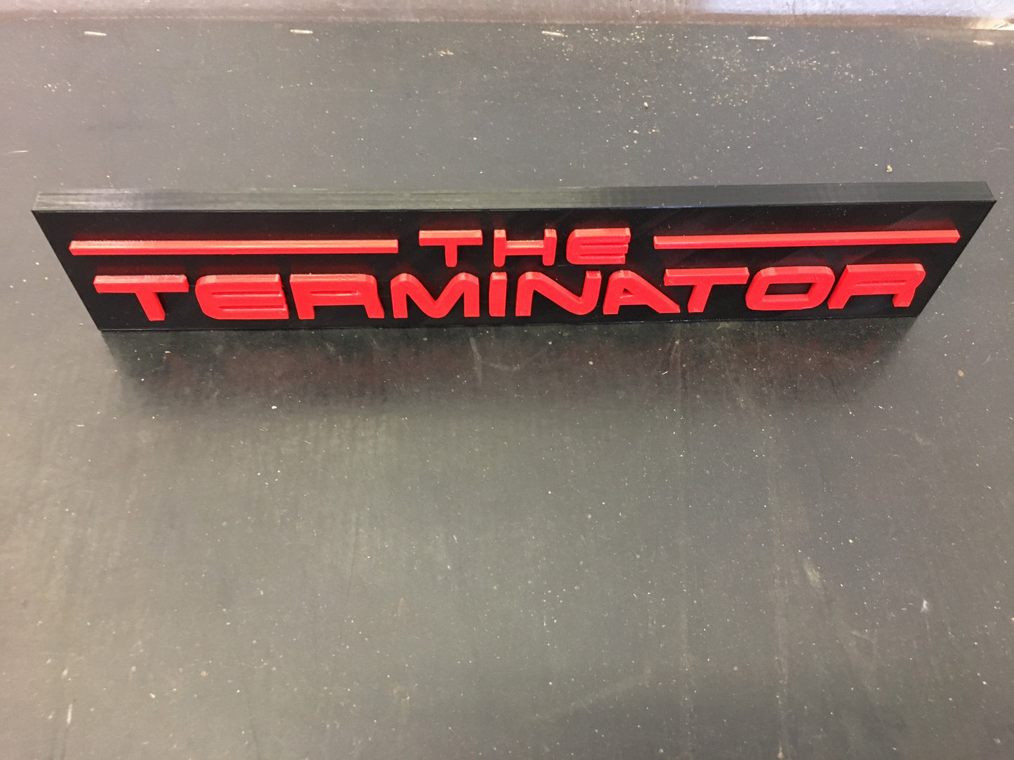 The Terminator logo/shelf display