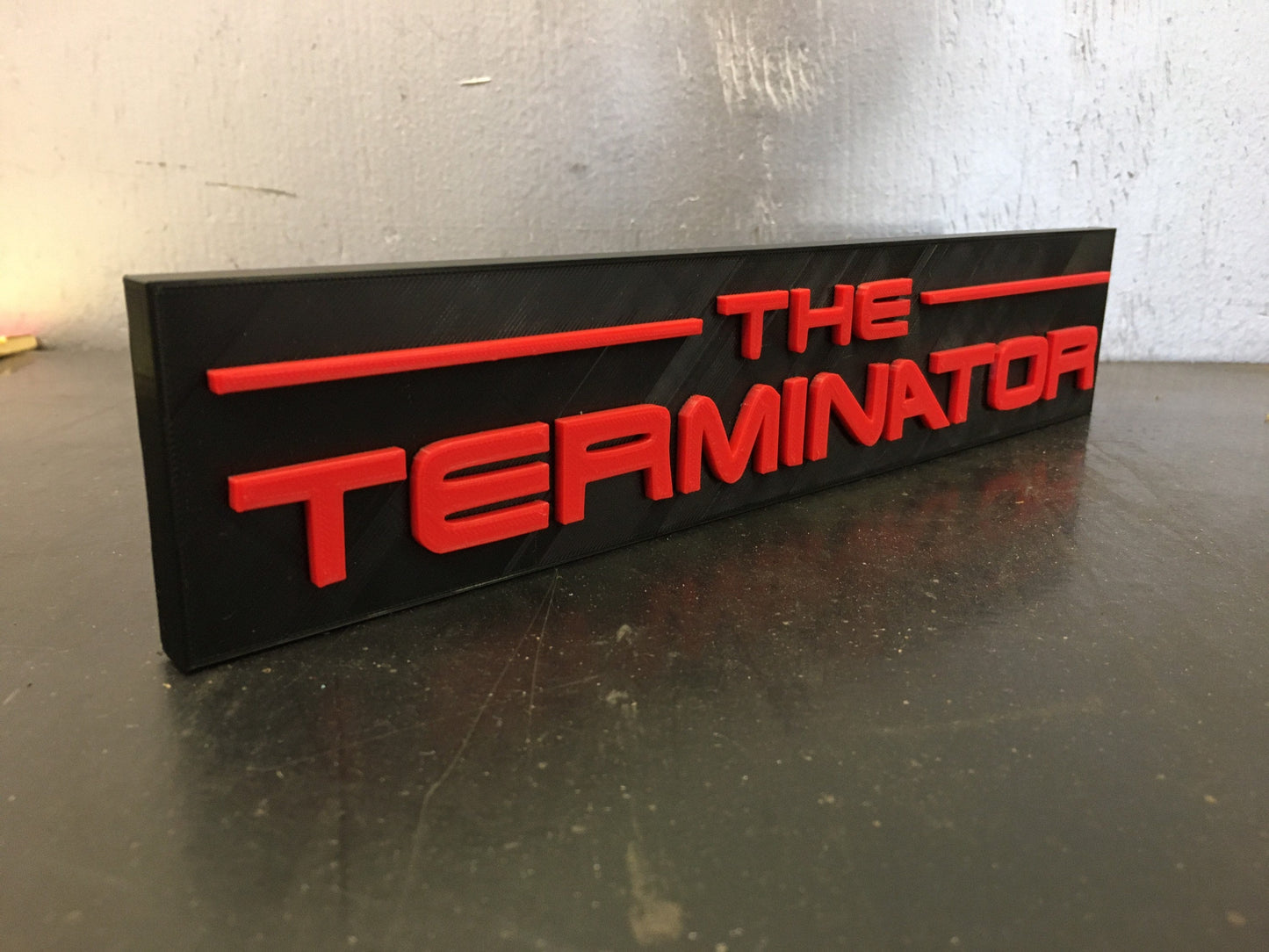 The Terminator logo/shelf display