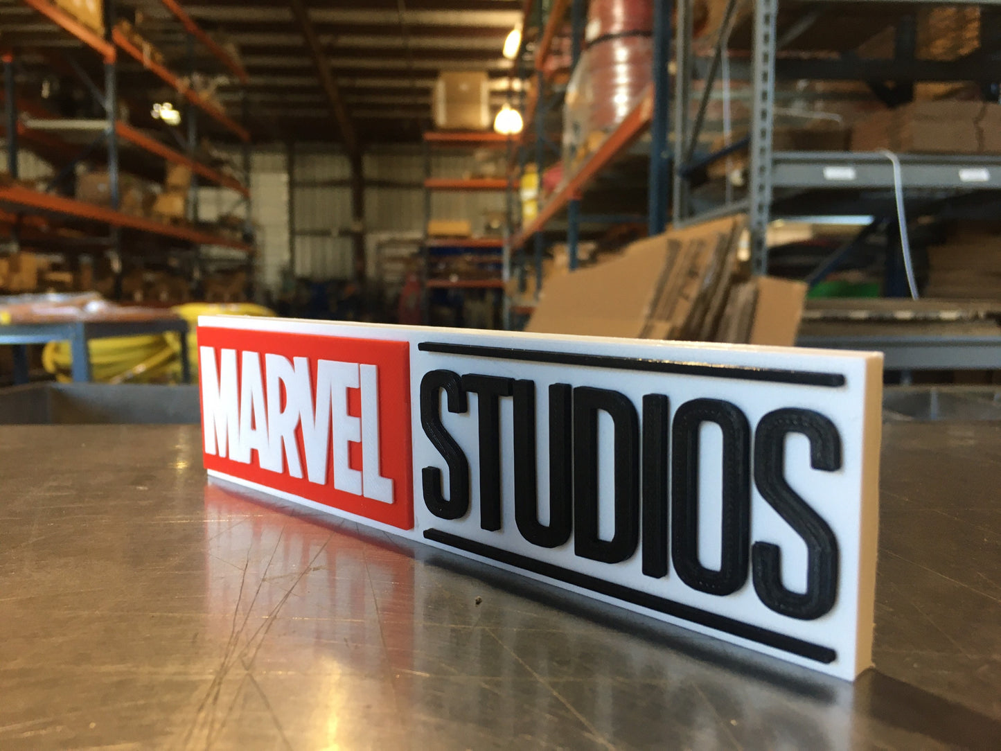 Marvel Studios logo/shelf display