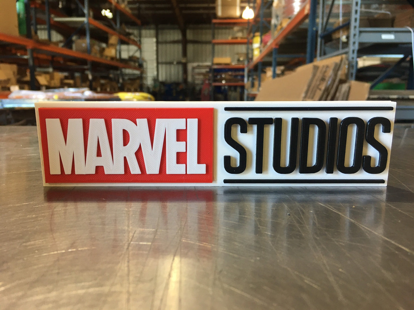 Marvel Studios logo/shelf display