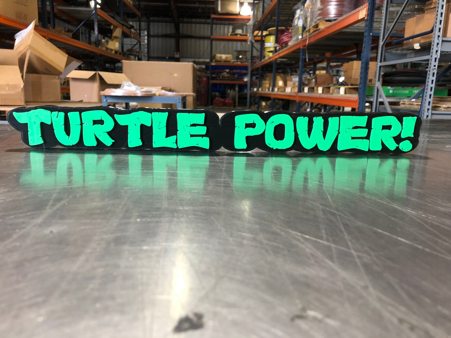 TMNT TURTLE POWER! logo/shelf display