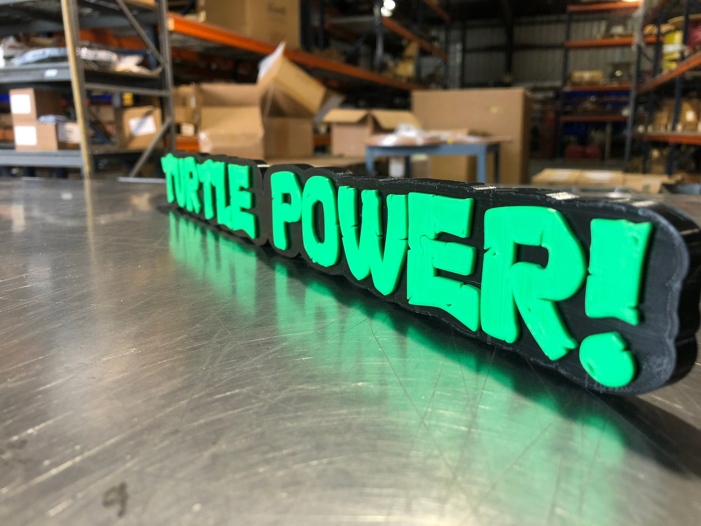 TMNT TURTLE POWER! logo/shelf display