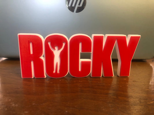 Rocky logo/shelf display