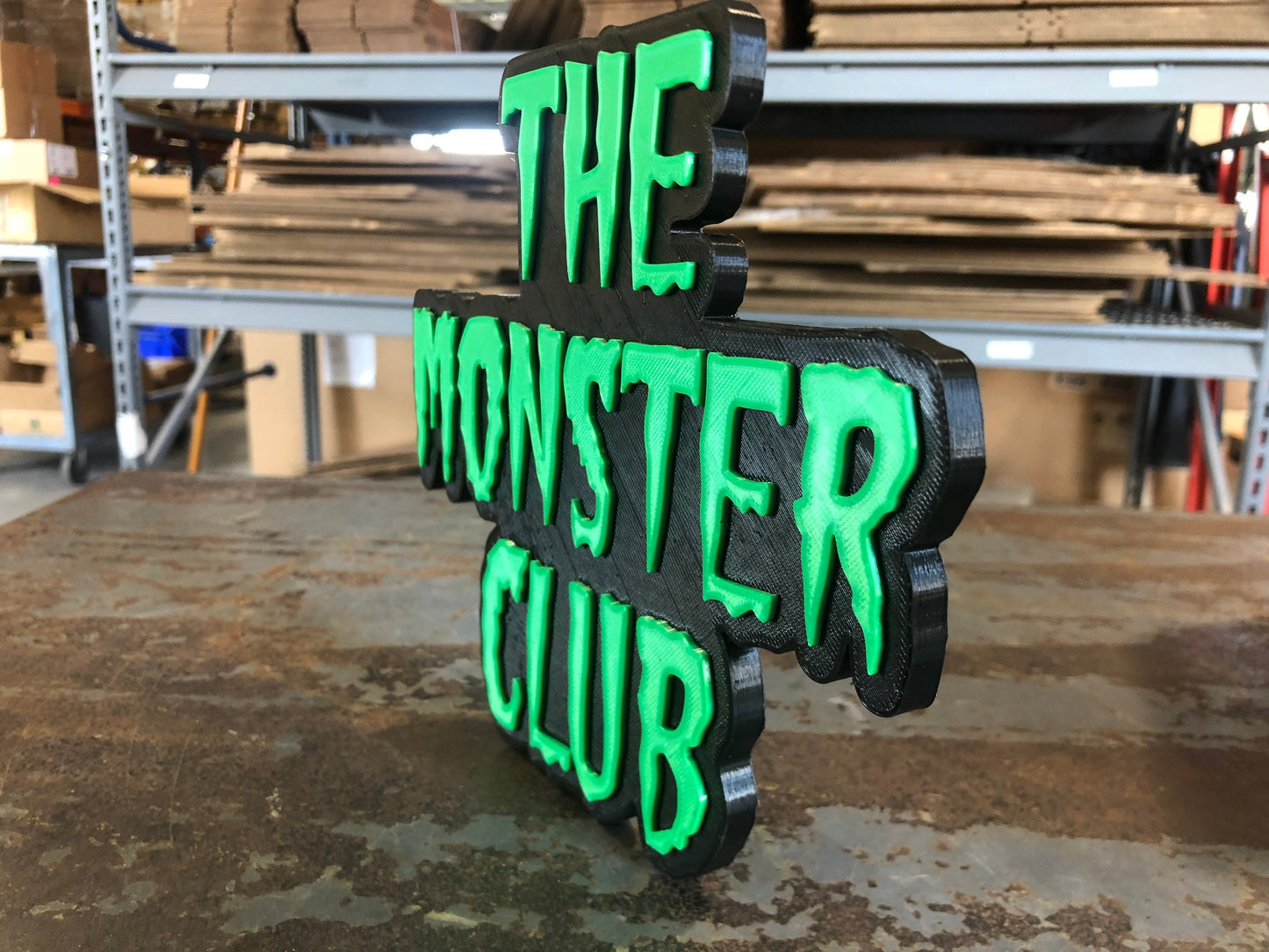 The Monster Club logo/shelf display