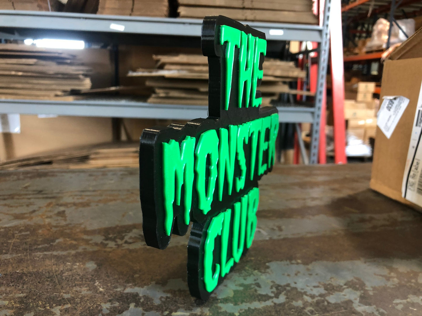 The Monster Club logo/shelf display