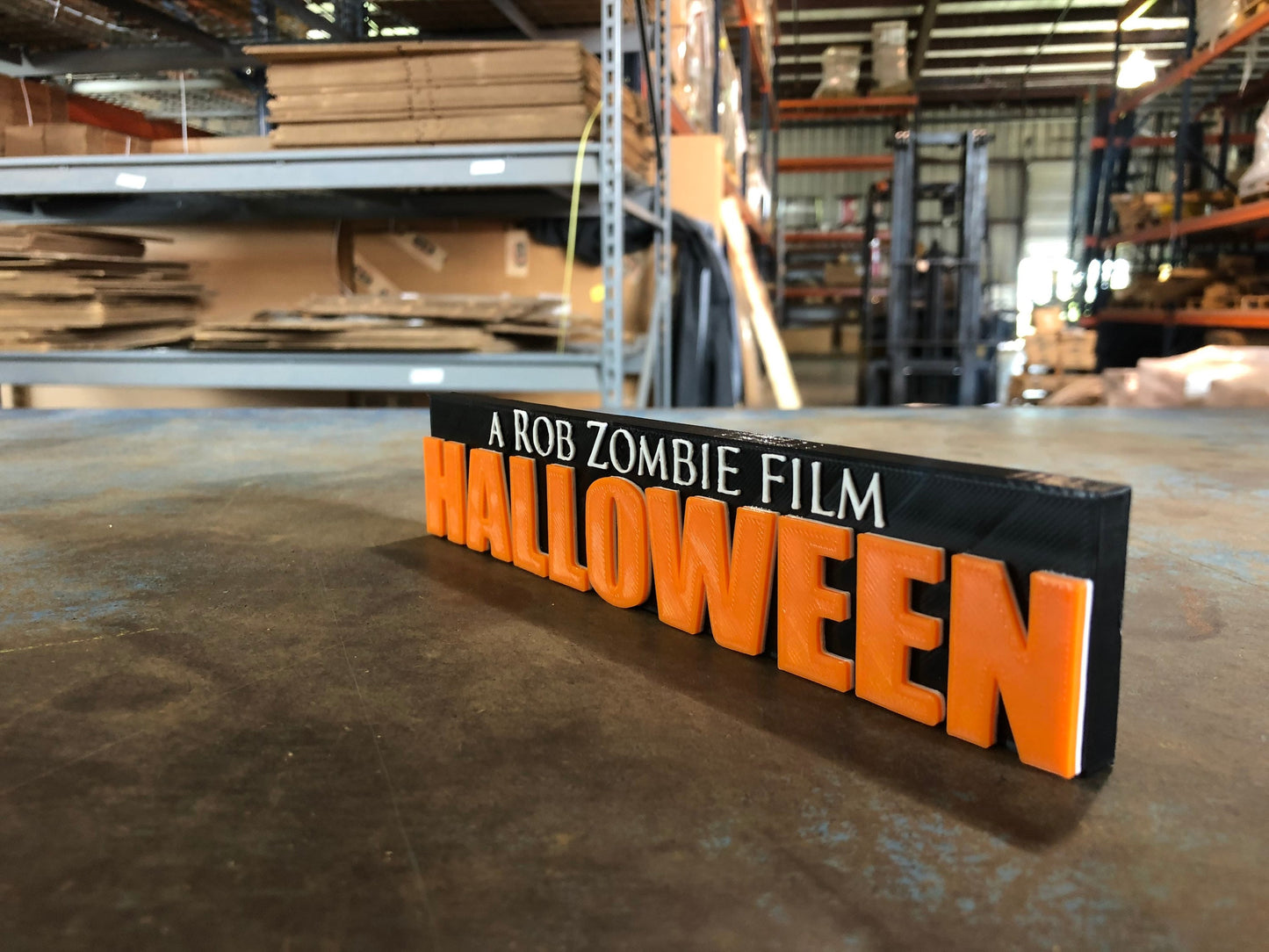 Rob Zombie Halloween logo/shelf display