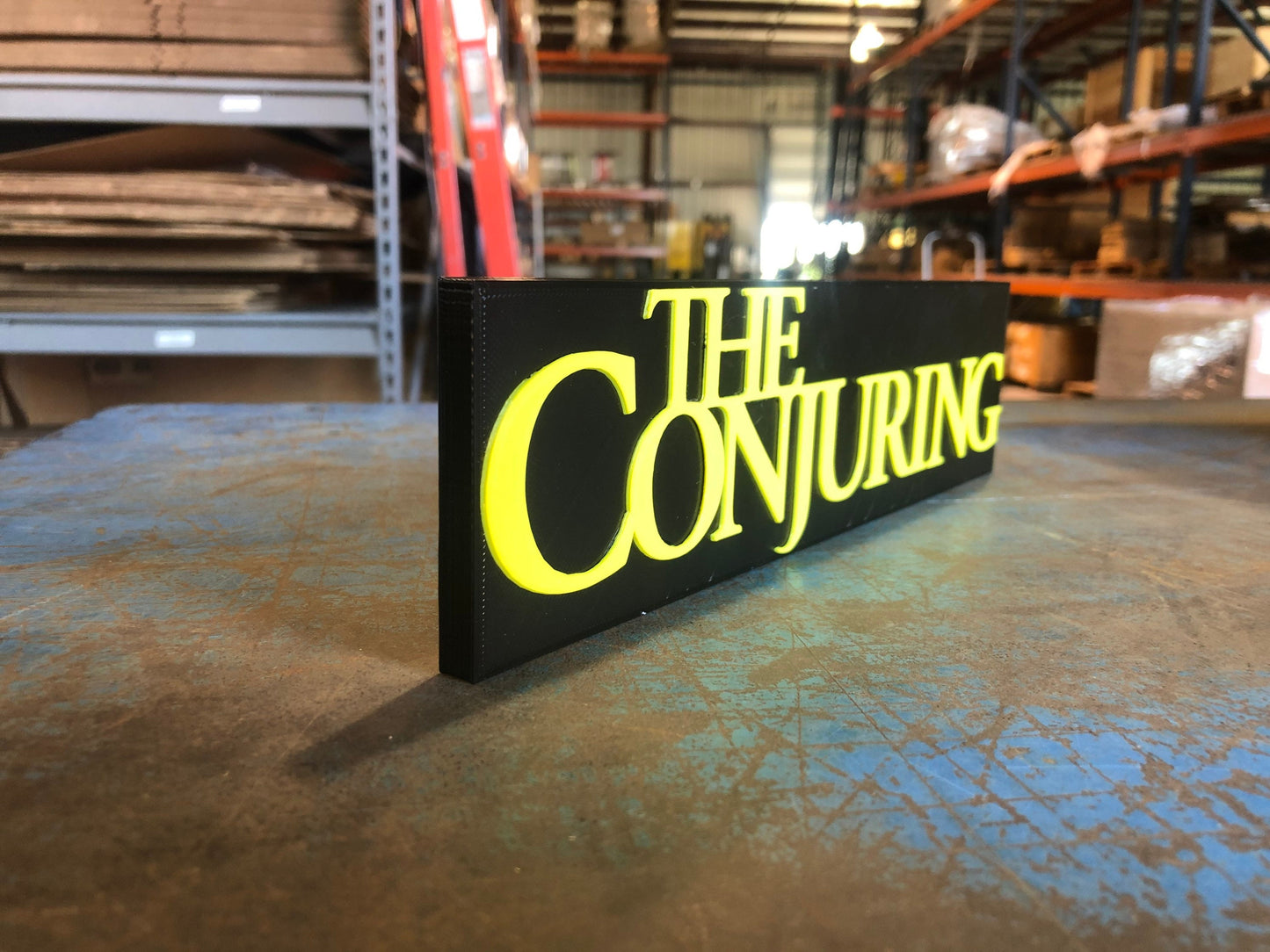 The Conjuring logo/shelf display