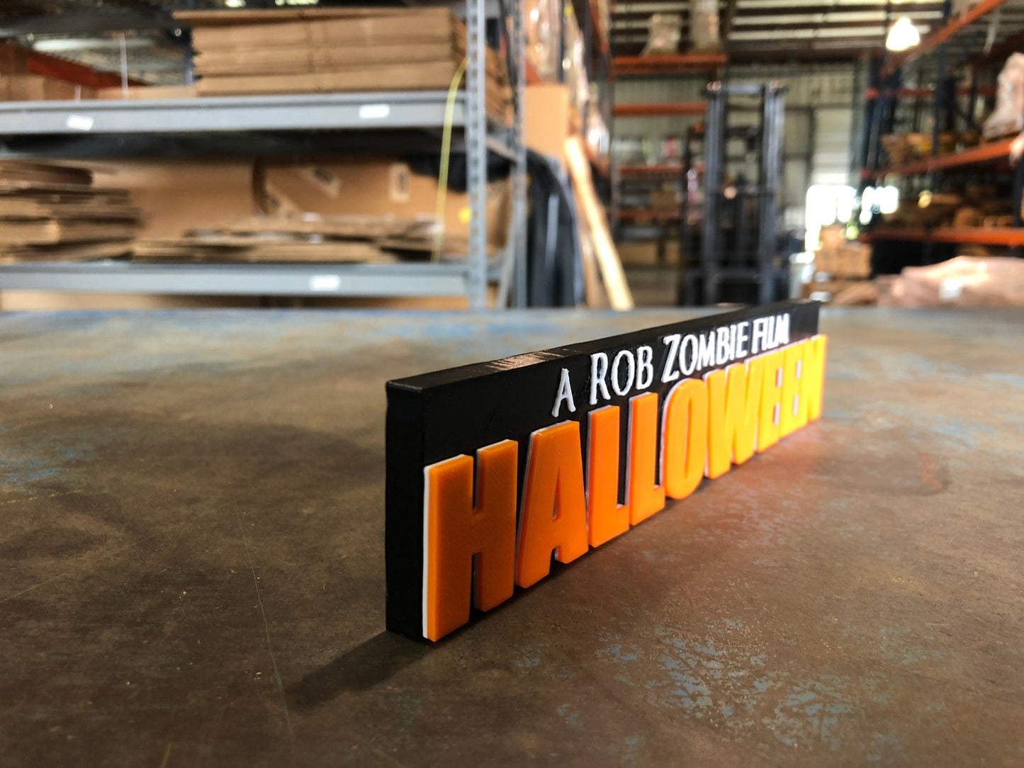 Rob Zombie Halloween logo/shelf display