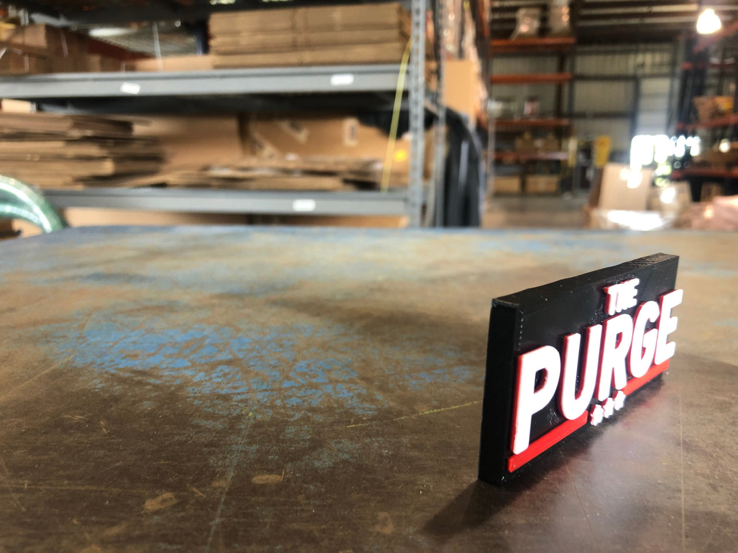 The Purge logo/shelf display