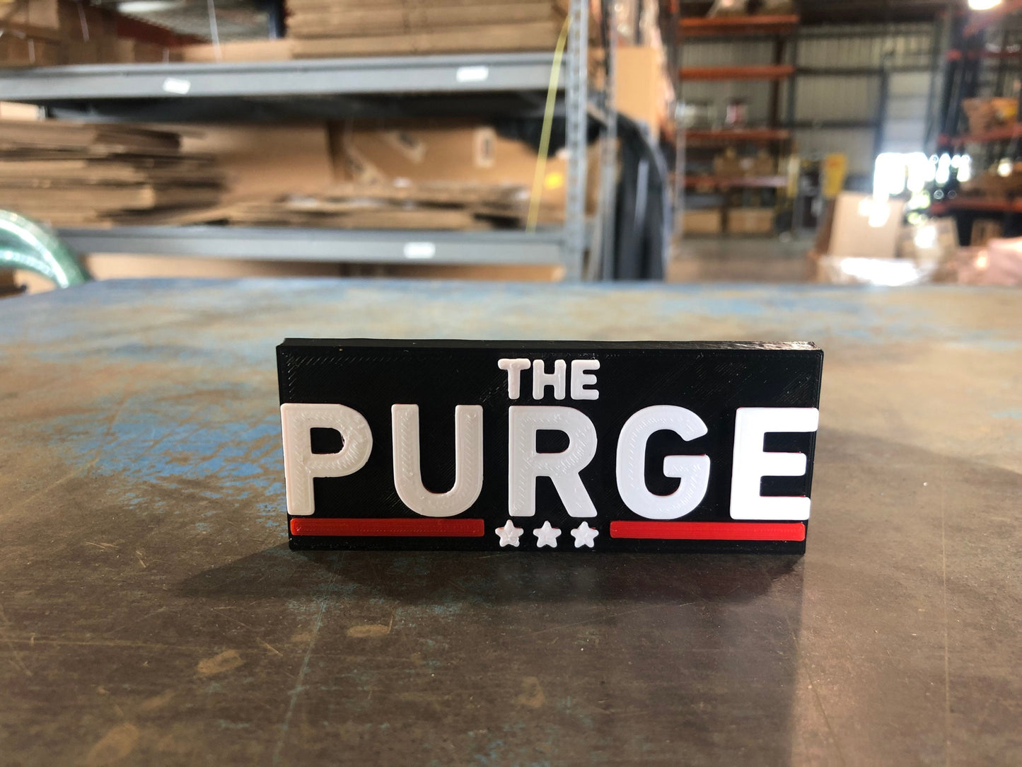 The Purge logo/shelf display