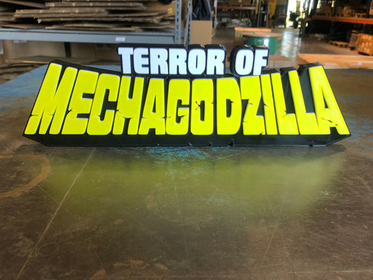 Terror of MechaGodzilla logo/shelf display