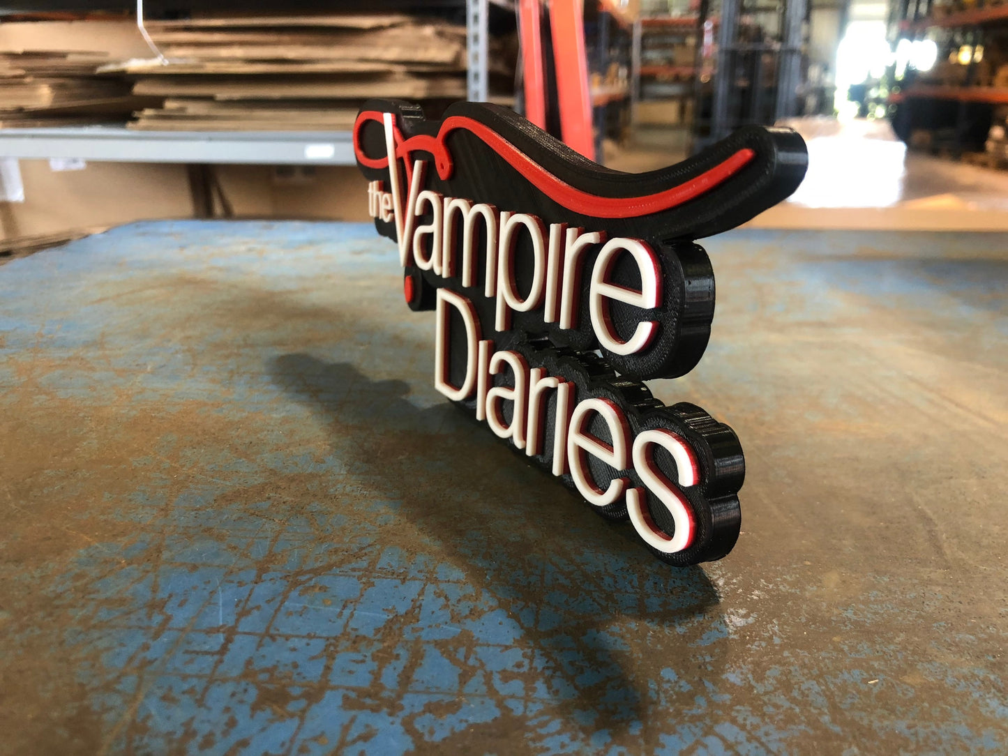 The Vampire Diaries logo/shelf display