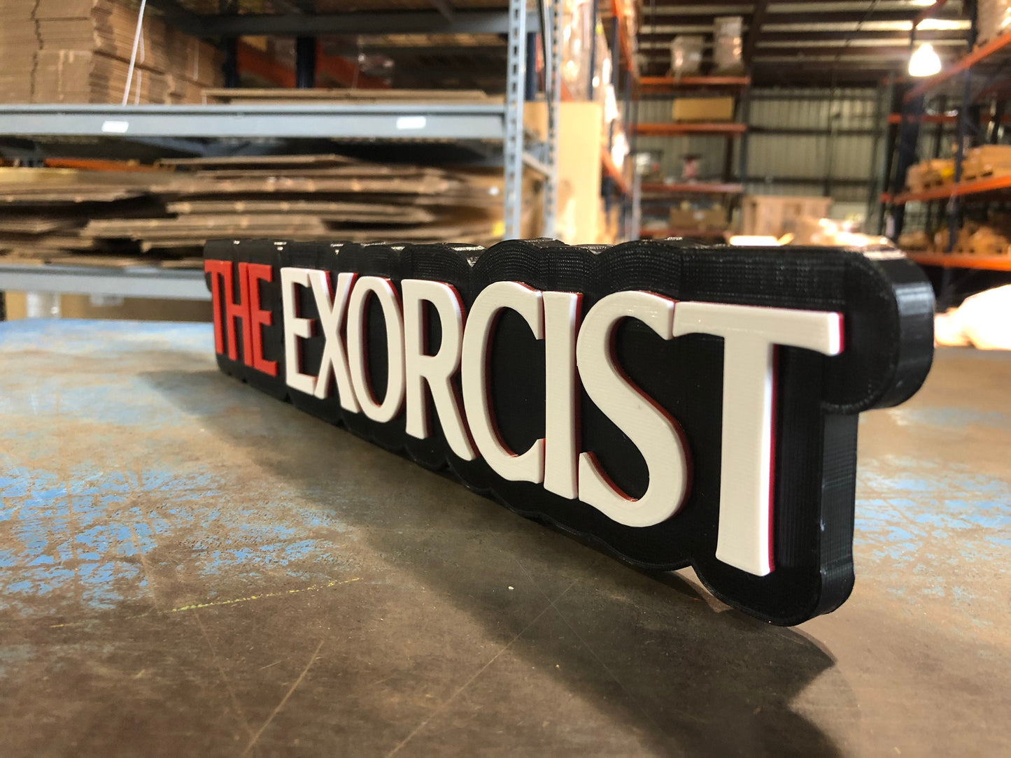 The Exorcist logo/shelf display