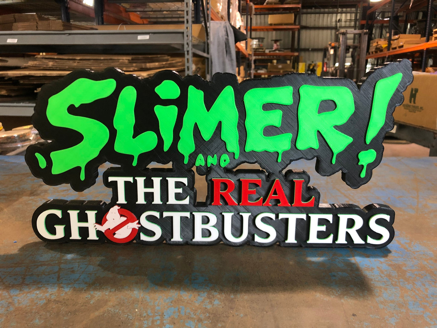 Slimer logo/shelf display