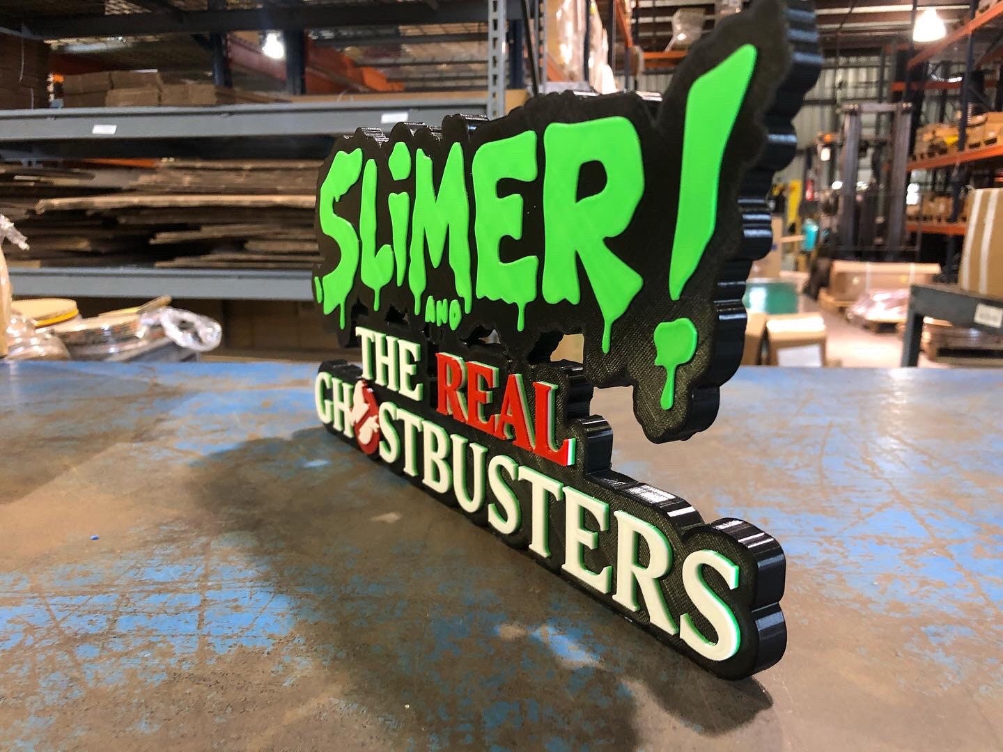 Slimer logo/shelf display