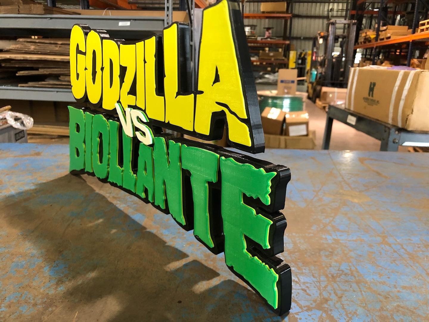 Godzilla vs Biollante logo/shelf display