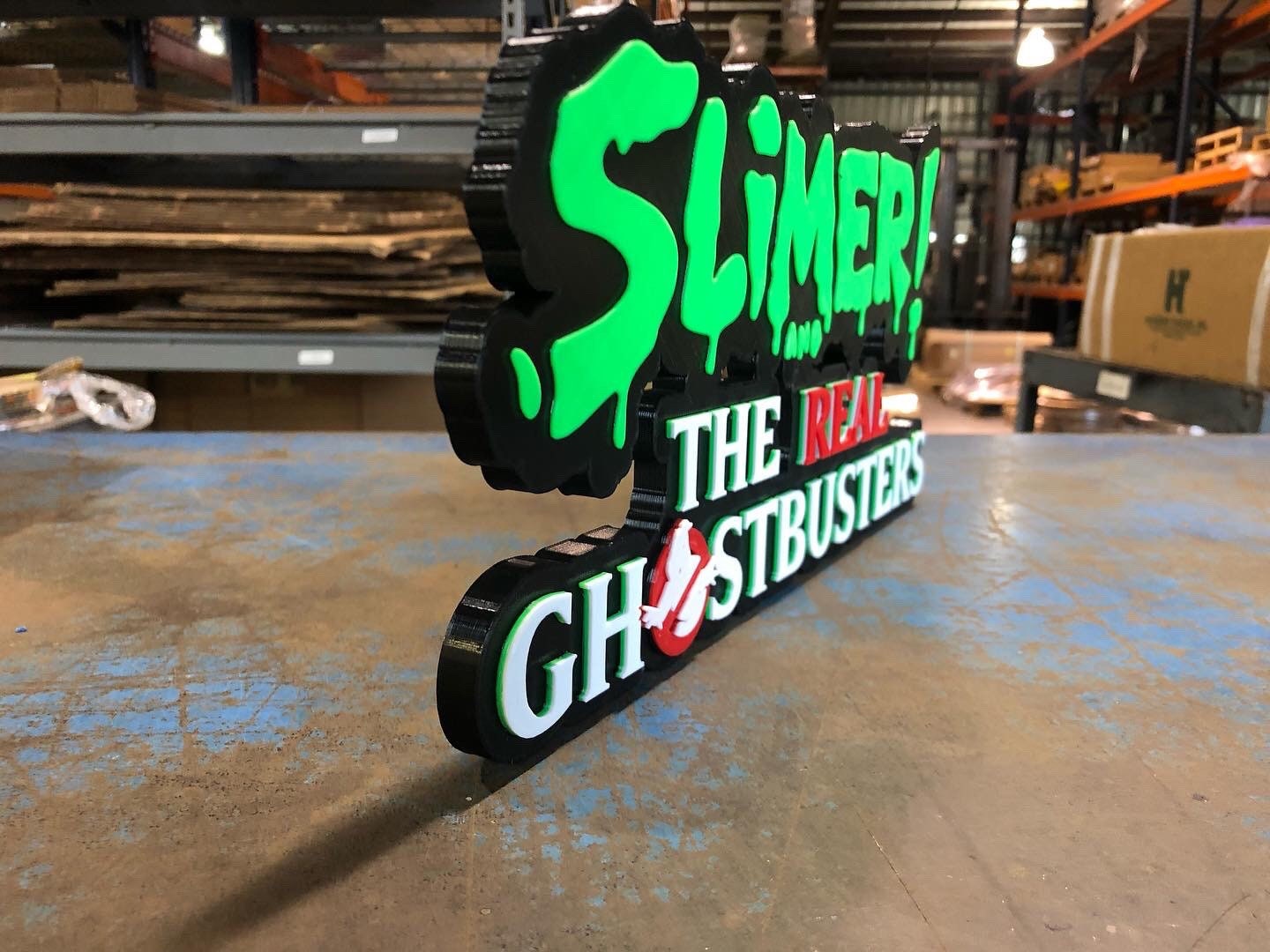 Slimer logo/shelf display