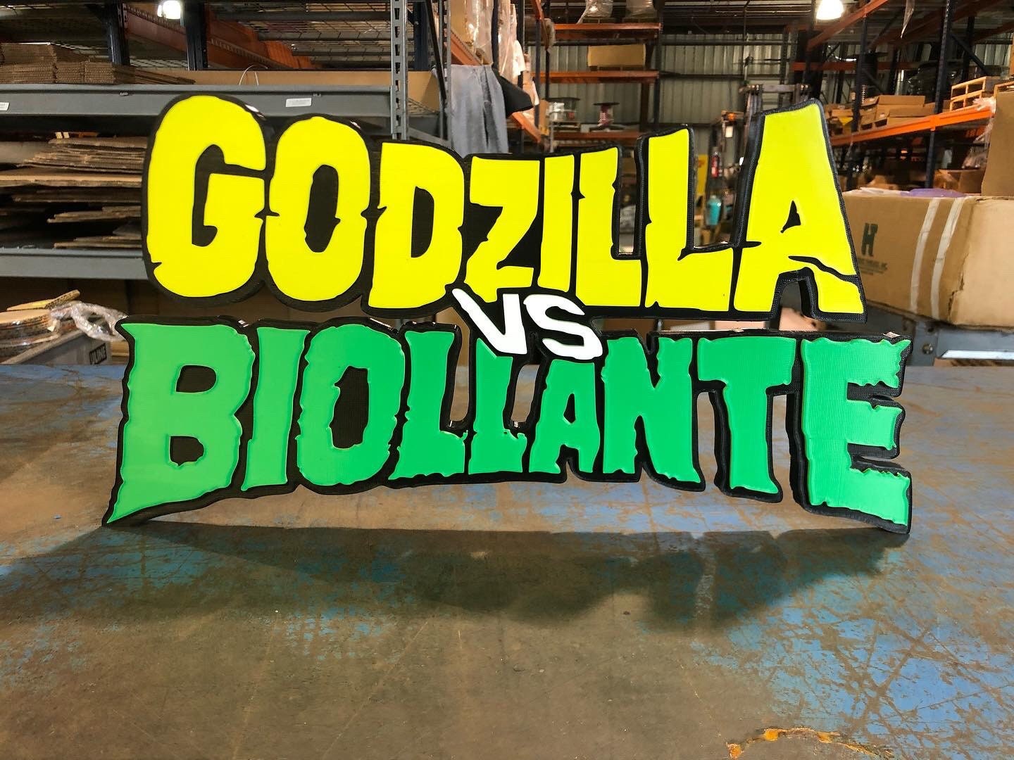 Godzilla vs Biollante logo/shelf display