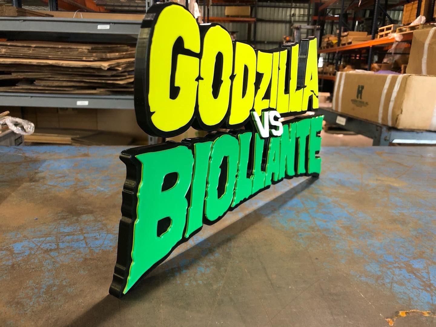 Godzilla vs Biollante logo/shelf display