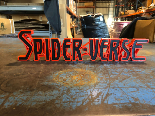 Spider-Verse logo/shelf display