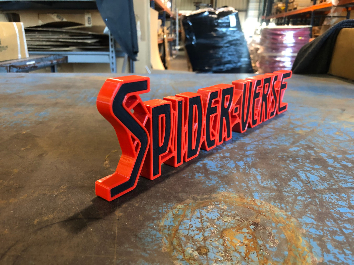 Spider-Verse logo/shelf display