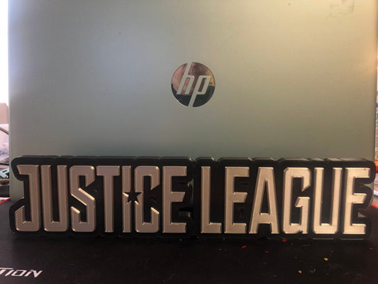 Justice League logo/shelf display