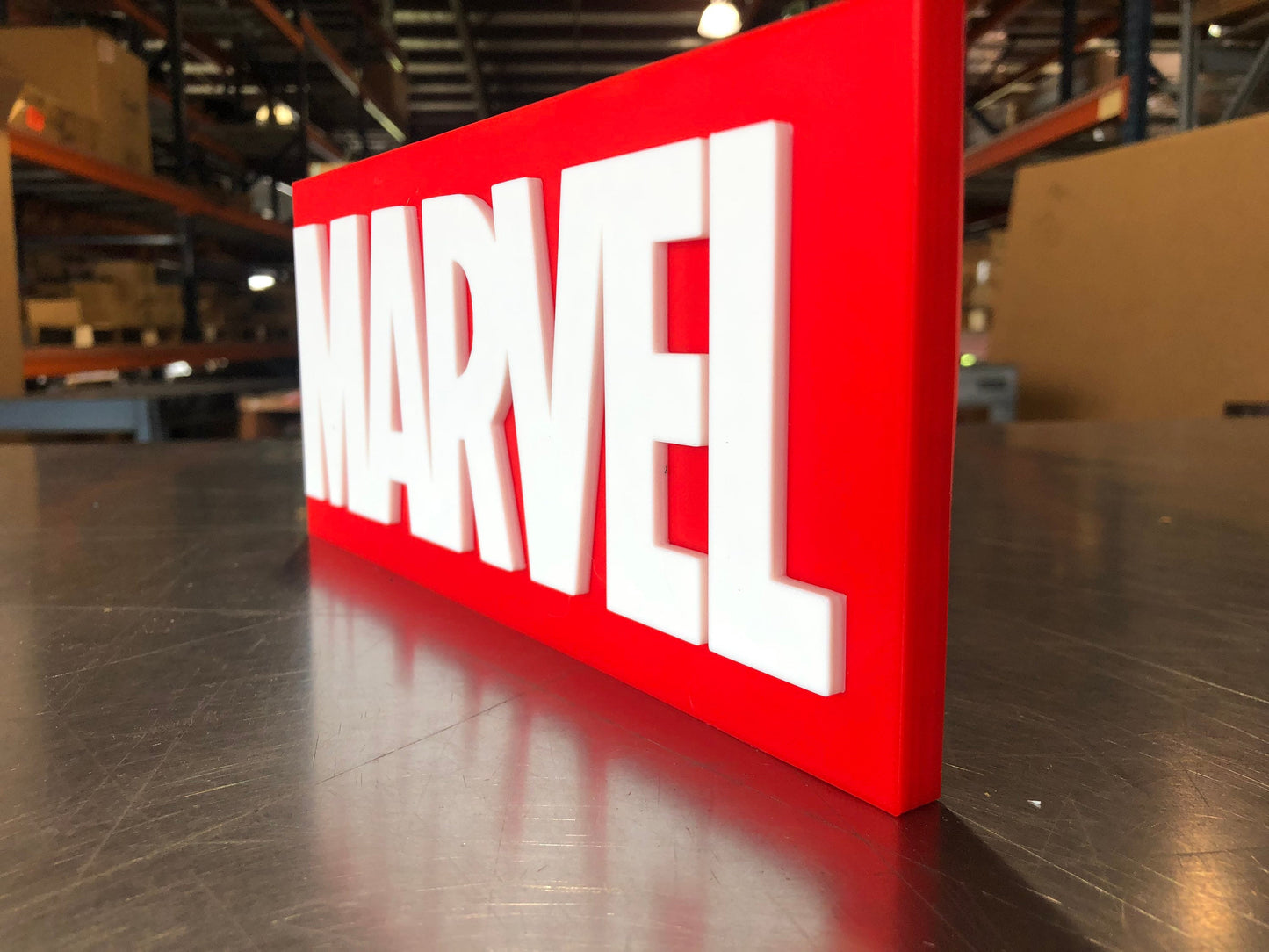 Marvel logo/shelf display