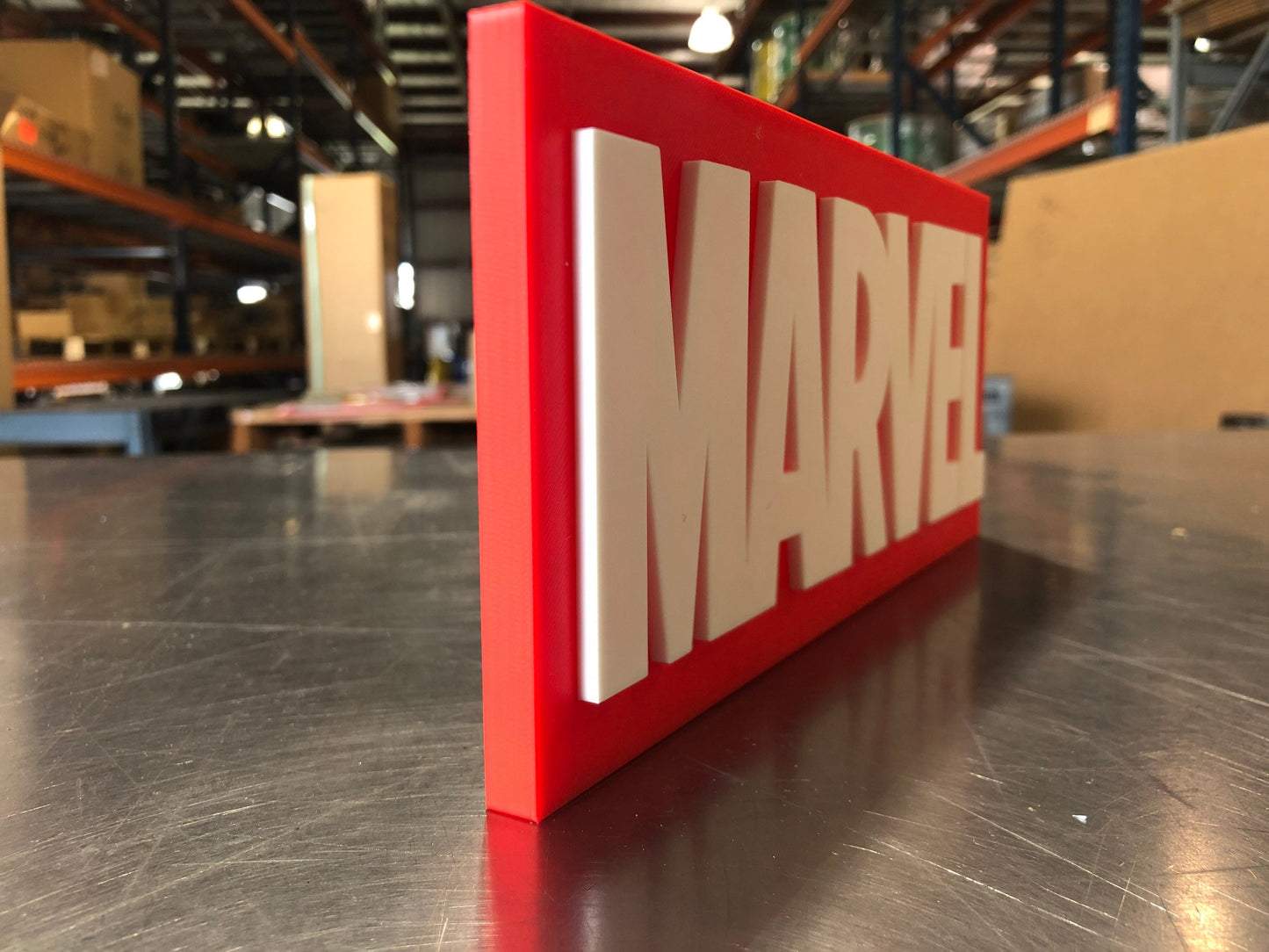 Marvel logo/shelf display