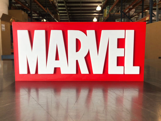 Marvel logo/shelf display