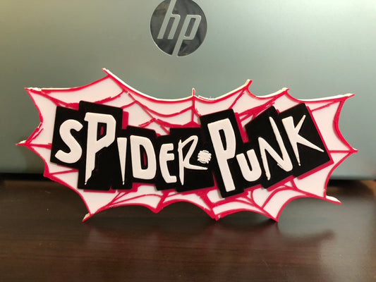 Spider-Punk logo/shelf display