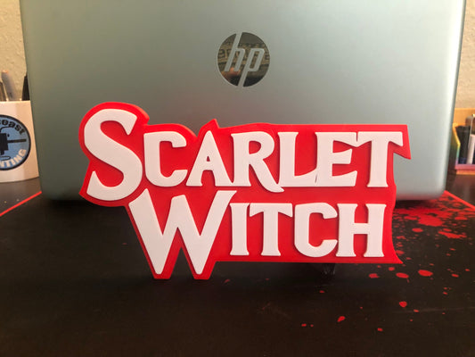 Scarlet Witch logo/shelf display