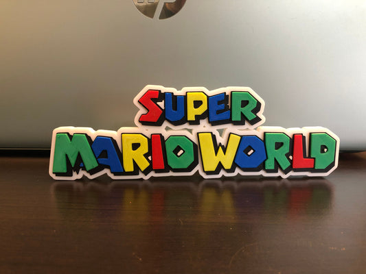 Super Mario World logo/shelf display